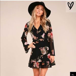 LuLu’s black Floral Dress